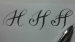 calligraphy letter H with normal pen - YouTube