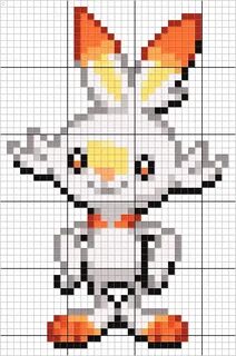 Scorbunny Pokemon Pixel Art Pattern Pixel art pattern, Pixel