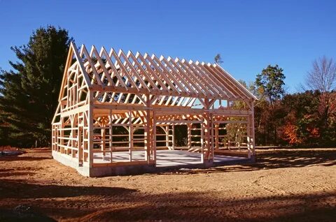 24' x 36' Carriage Barn Timber Frame Kit with 12' Lean-To (B