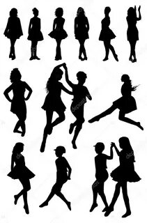 Silhouettes of Irish Dancers Stock Vector Image by © orfeev 