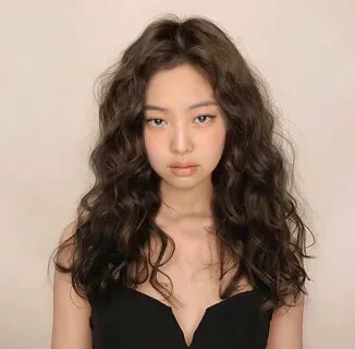 Asian girl with permed hair