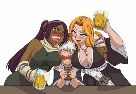 chibi rangiku Rangiku and Yoruichi Drinking Your daily Anime
