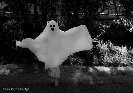 Halloween Ghost Costume DIY (Bed Sheet Ghost) - Press Print 