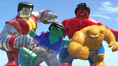 Hulk(Transformation) Vs Red Hulk Vs Thing Vs Colossus - Lego