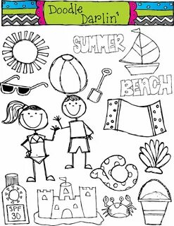 Library of kids at the beach image royalty free stock black 