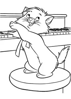 The Aristocats Berlioz Playing Piano Coloring Pages Music co
