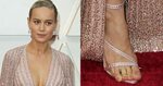 Almost Barefoot Brie Larson Reveals Feet in Glittering Sanda