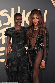 Adut Akech cuddles up to mentor Naomi Campbell at Fashion fo