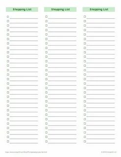 Print 3 Separate Shopping Lists on a Single Page Shopping li