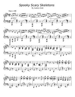 Spooky Scary Skeletons Sheet music for Piano (Solo) Musescor