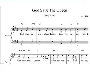 God Save The Queen arr. for Easy Piano / Keyboard