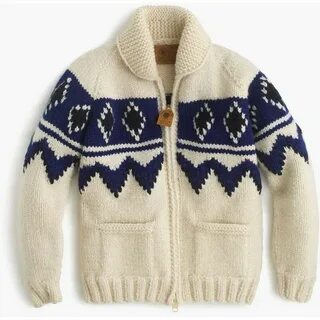 J.Crew Canadian Sweater Company Colorblock Cardigan Sweater 