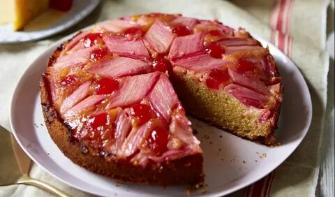 Rhubarb upside-down cake with cherries Recipe (With images) 