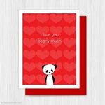 Panda Valentine Card Cute Romantic Valentines Day Bear Pun F