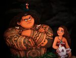 Seeking shelter - Maui x Moana by Skydrathik Moana, Disney s