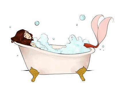 #mermaid #clawfoot #tub #drawing Bathroom drawing, Mermaid t