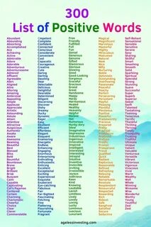1,000+ Positive Words to Write the Life You Want Describing words, Vocabulary wo
