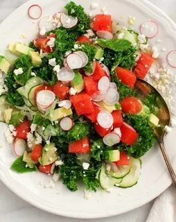 Watermelon Feta Salad with Avocado & Kale Recipe Feta salad,