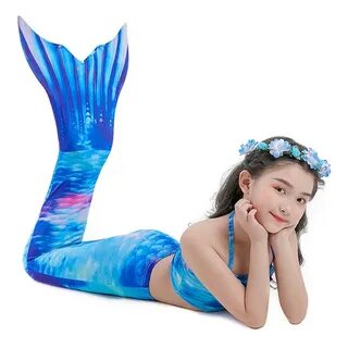 Детский купальный костюм с хвостом русалки для девочек, кост
