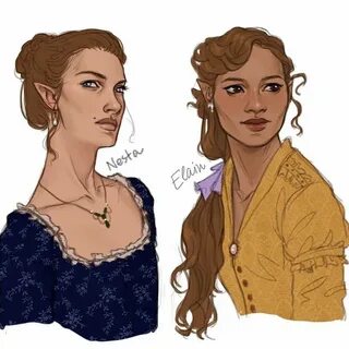 by @drawing.llamas on instagram Elain and Nesta from the ACO