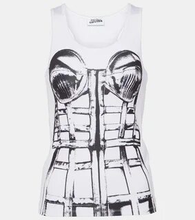 Cage trompe l'œil printed tank top Jean Paul Gaultier.