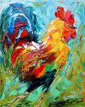 Pin by Sheron Hujair on Abstract Rooster painting, Canvas pa