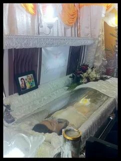 Zorayla P. Alivia in her open casket during her funeral. Pho
