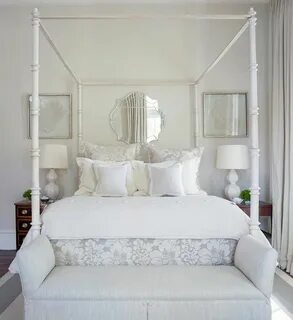 canopy-bed-frame-Bedroom-Farmhouse-with-beamed-ceiling-blue-