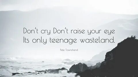 Pete Townshend Quote: "Don’t cry Don’t raise your eye Its on