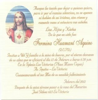 Tarjetas De Invitacion Para Misa De Difuntos Para Editar - I