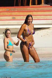 Basketball star Liz Cambage dons a G-string bikini in St Bar