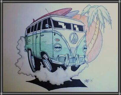 Vw Bus Drawing by Scott Lane Pixels