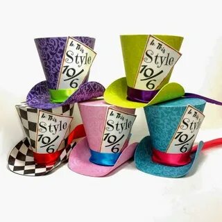 3 Mad Hatter Top Hats Set of 5 Alice in Wonderland Etsy