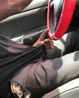 Taxi driver brings out his male member and starts masturbati