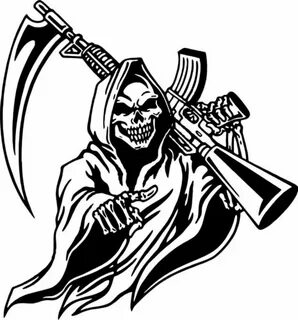 Grim Reaper пулемет череп, охоты, автомобиль, грузовик окна 