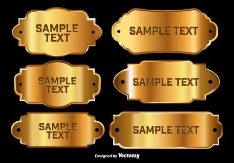 Shiny golden name plates 100835 Vector Art at Vecteezy