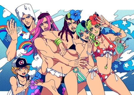 Safebooru - 3boys 3girls bikini breasts cocktail emporio aln