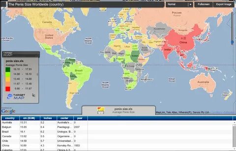 World Penis Size Map