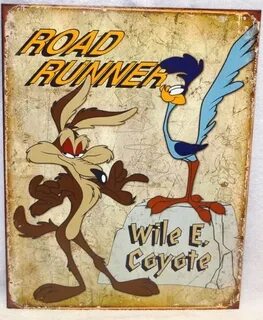 ROAD RUNNER AND WILE E. COYOTE METAL Tin SIGN TV Cartoon Art