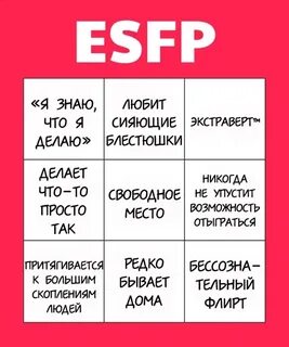 #MBTI #bingo@mbtihell #ESFP 2019 MBTI hell ВКонтакте