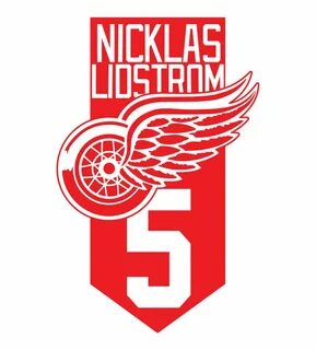Logotype Detroit Red Wings Niclas Lidstrom - Detroit Red Win