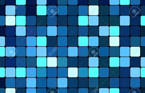 Blue Square Tile Pattern, Various Blue Tints And Shades Roya