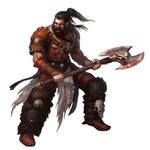 Male Human Axe Barbarian - Pathfinder PFRPG DND D&D d20 fant