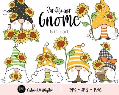 Sunflower Gnome Clipart Png Summer Gnomes Nordic Gnomes Spri