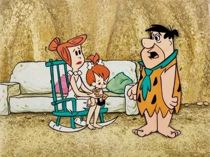 The Flintstones Fred, Wilma, and Pebbles Production Cel and 