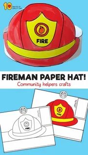 Fireman Hat Template Fireman hat, Fire safety preschool craf