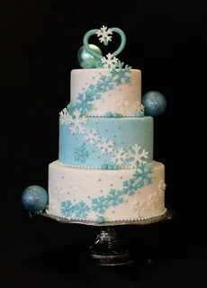 snowflakes wedding cake Winter wedding cake, Snowflake weddi