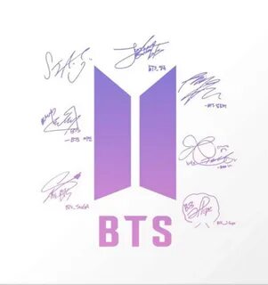 BTS signature Holographic Decal Stickers Etsy