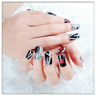 24 pcs/set Anime Tokyo Ghoul Cosplay Nail Sticker Fake Finge