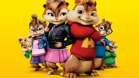 Alvin Chipmunks Girls And Boys Yellow Background HD Cartoon 